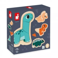 Janod Puzzle évolutif En Bois - Dino -Fillettes & Fiston Soldes janod puzzle evolutif en bois dino 2