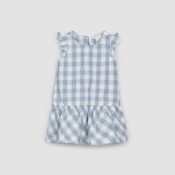Miles Robe Bleu Gingham -Fillettes & Fiston Soldes miles robe bleu gingham 2