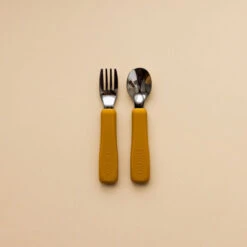 Minika Ensemble Cuillère Et Fourchette Ocre