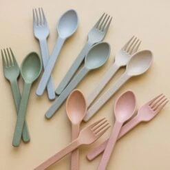 Minika Ensemble Fourchette Et Cuillère En Paille De Blé Sage -Fillettes & Fiston Soldes minika ensemble fourchette et cuillere en paille d 5