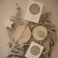 Mushie Couverture En Mousseline Green Paisley