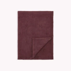 Petit Lem Couverture En Tricot Aubergine