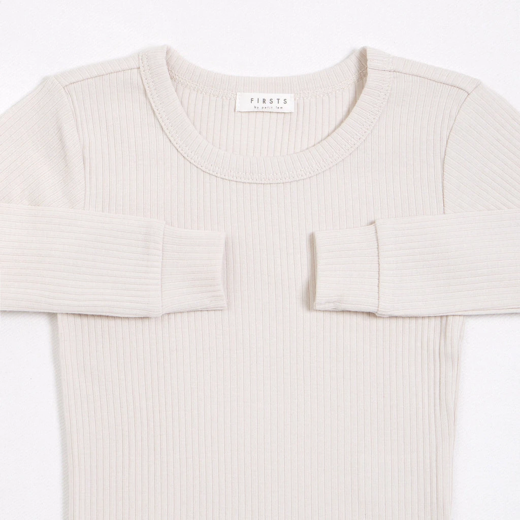 Petit Lem Pyjama Deux Pièces En Tricot Côtelé Crème 3 Petit Lem Pyjama Deux Pièces En Tricot Côtelé Crème
