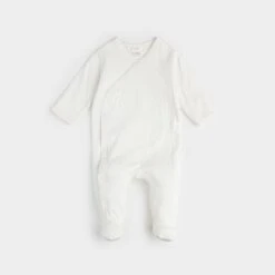 Petit Lem Pyjama Une Pièce En Pointelle Blanc -Fillettes & Fiston Soldes petit lem pyjama une piece en pointelle blanc 3