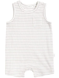 Petit Lem Romper Short Ligné Gris