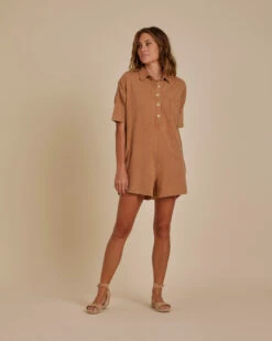 Rylee + Cru Romper Avec Col Camel Femme