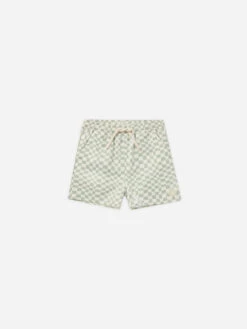 Rylee + Cru Short De Piscine Seafoam Check -Fillettes & Fiston Soldes rylee cru short de piscine seafoam check 3