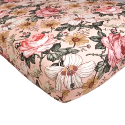 The Mini Scout Drap Contour De Bassinette Garden Floral Pink -Fillettes & Fiston Soldes the mini scout drap contour de bassinette garden f